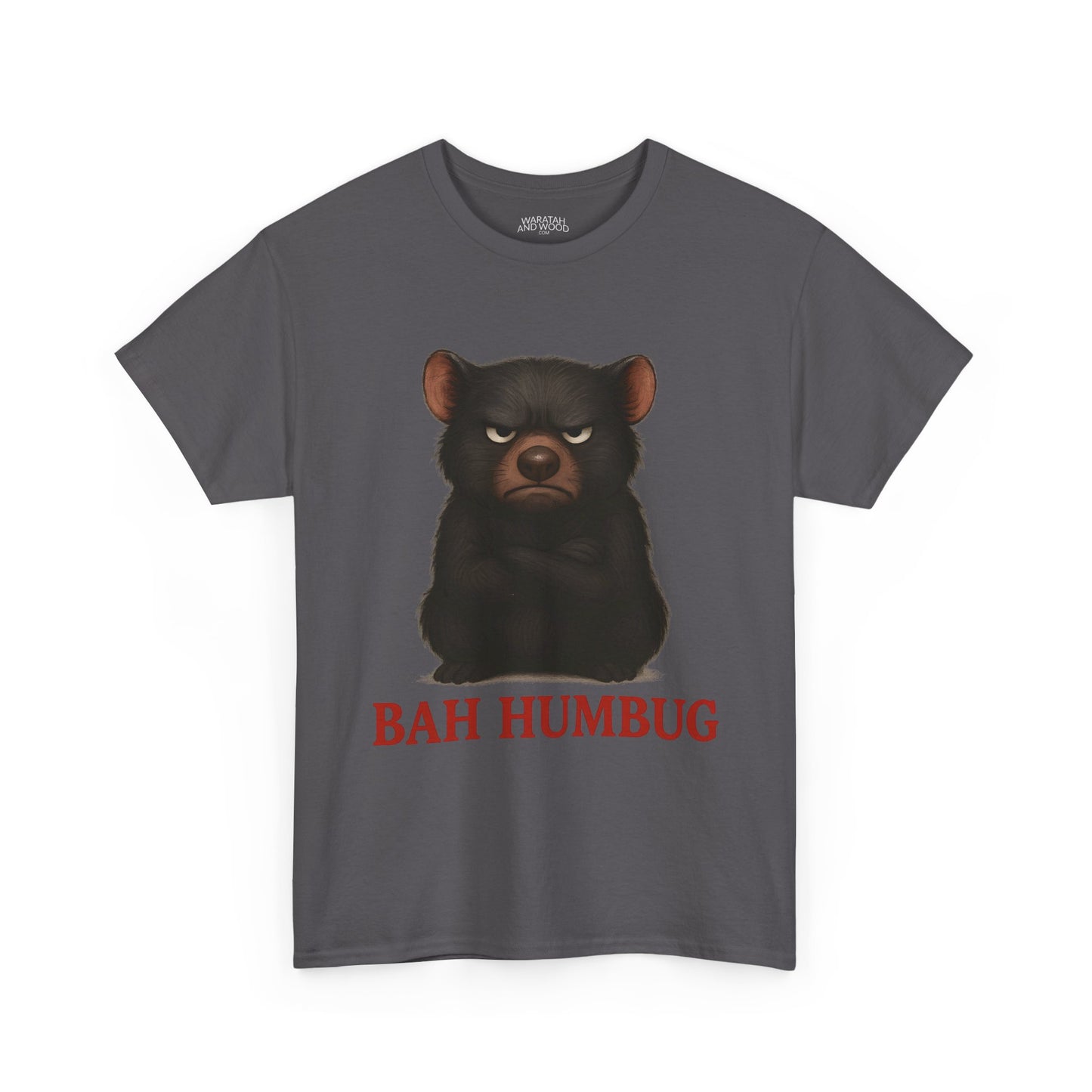 Bah Humbug Christmas – Adult T-Shirt | Tasmanian Devil Design | Gumleaf Gang Festive Friends