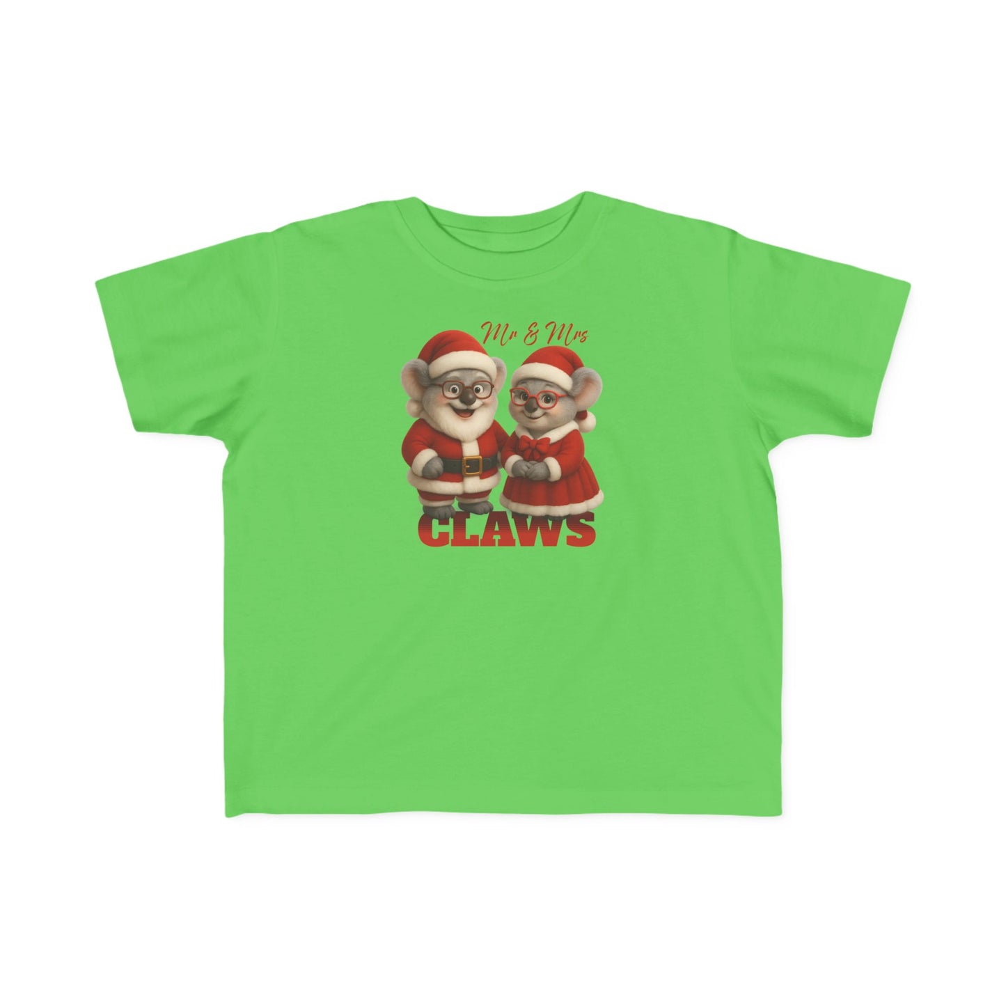 Mr and Mrs Claws – Toddler T-Shirt | Koala Santa and Mrs Claws Design | Gumleaf Gang Festive Friends