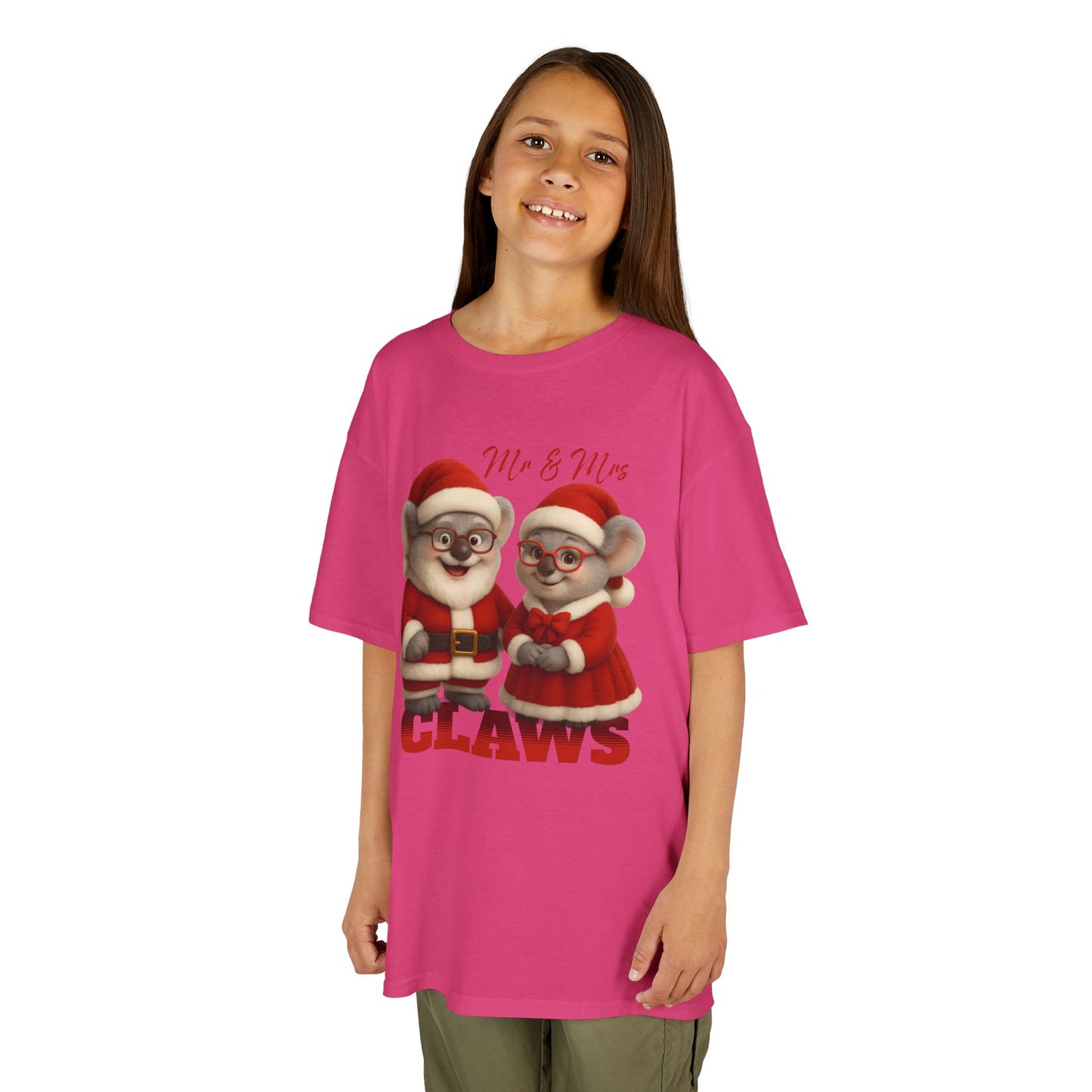 Mr and Mrs Claws – Kids T-Shirt | Koala Santa and Mrs Claws Design | Gumleaf Gang Festive Friends