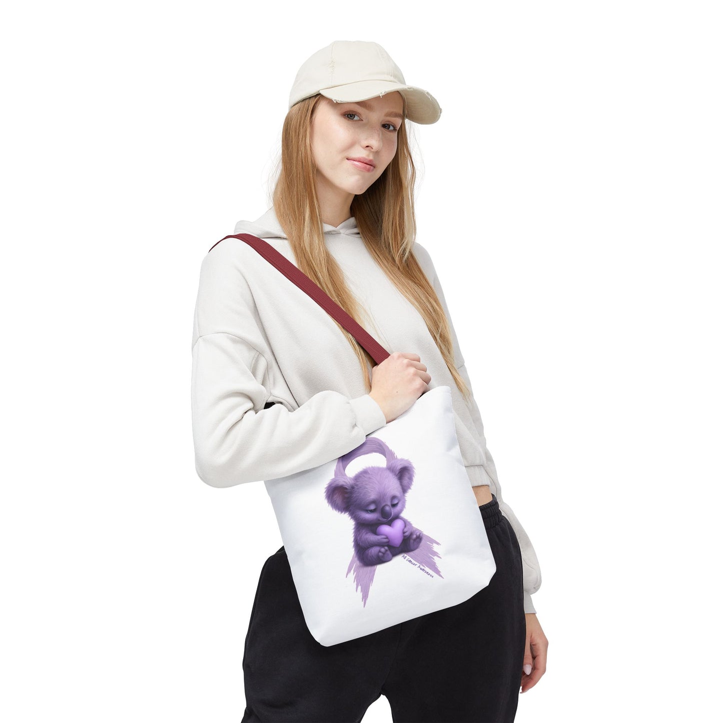 All Cancer Awareness Koala – Lavender Heart  - Tote Bag | Waratah and Wood Comfort and Courage Collection