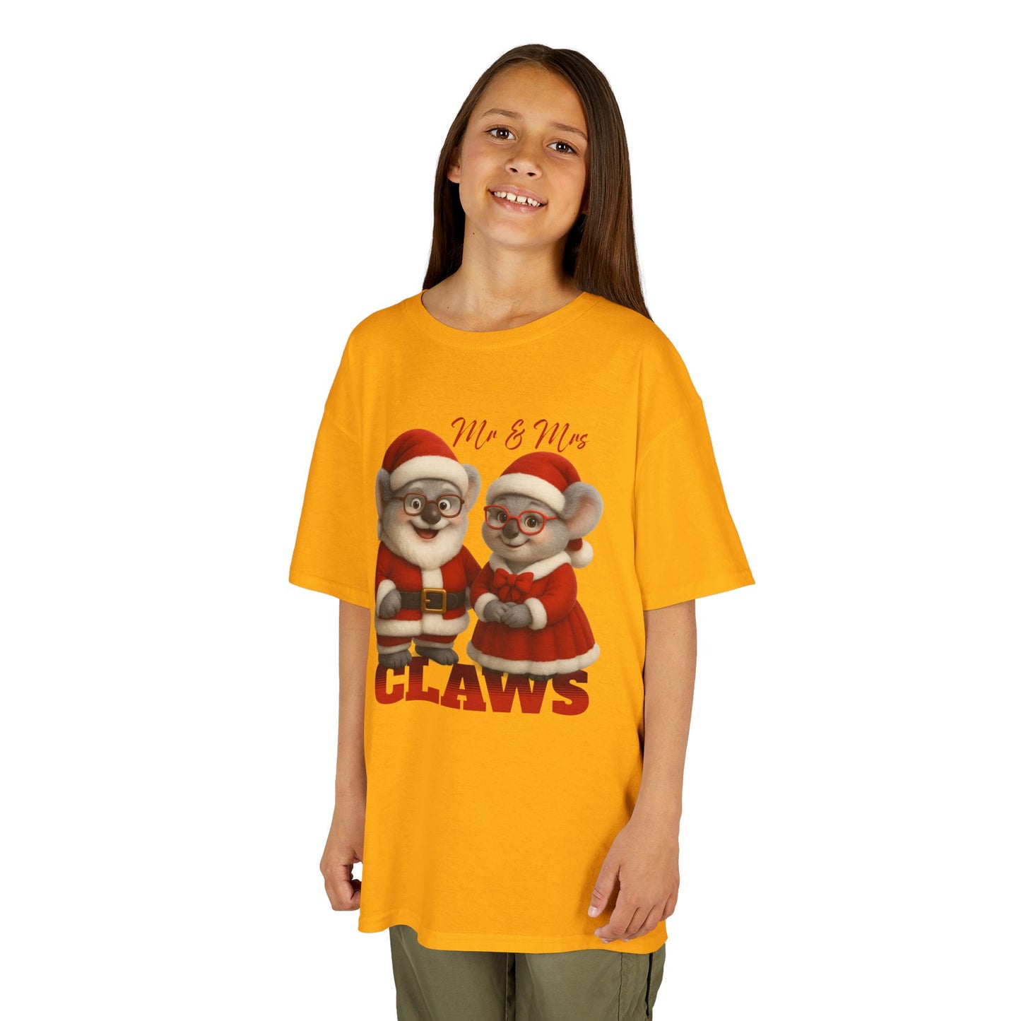 Mr and Mrs Claws – Kids T-Shirt | Koala Santa and Mrs Claws Design | Gumleaf Gang Festive Friends