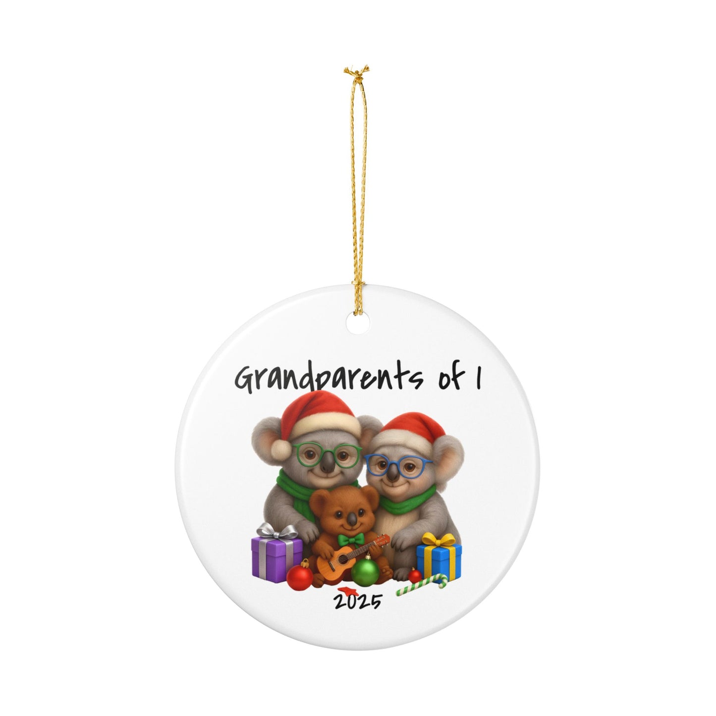 Grandparents of 1 Koala Ornament - Australian Animal Christmas Ornament – 2025 Festive Keepsake