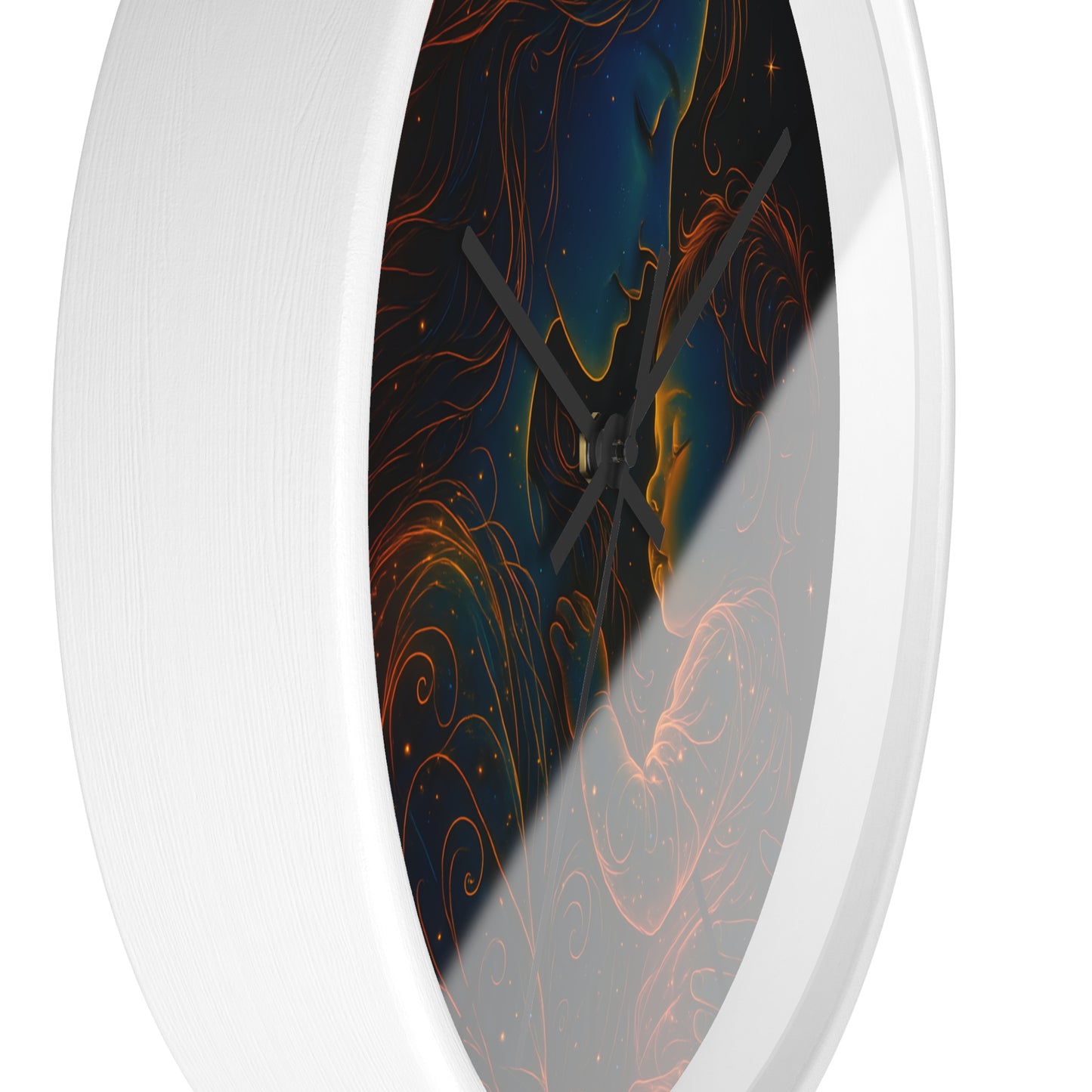 Celestial Mother and Child – Luminous Wall Clock | Cosmic Love Art | Waratah and Wood Glowing Family Decor