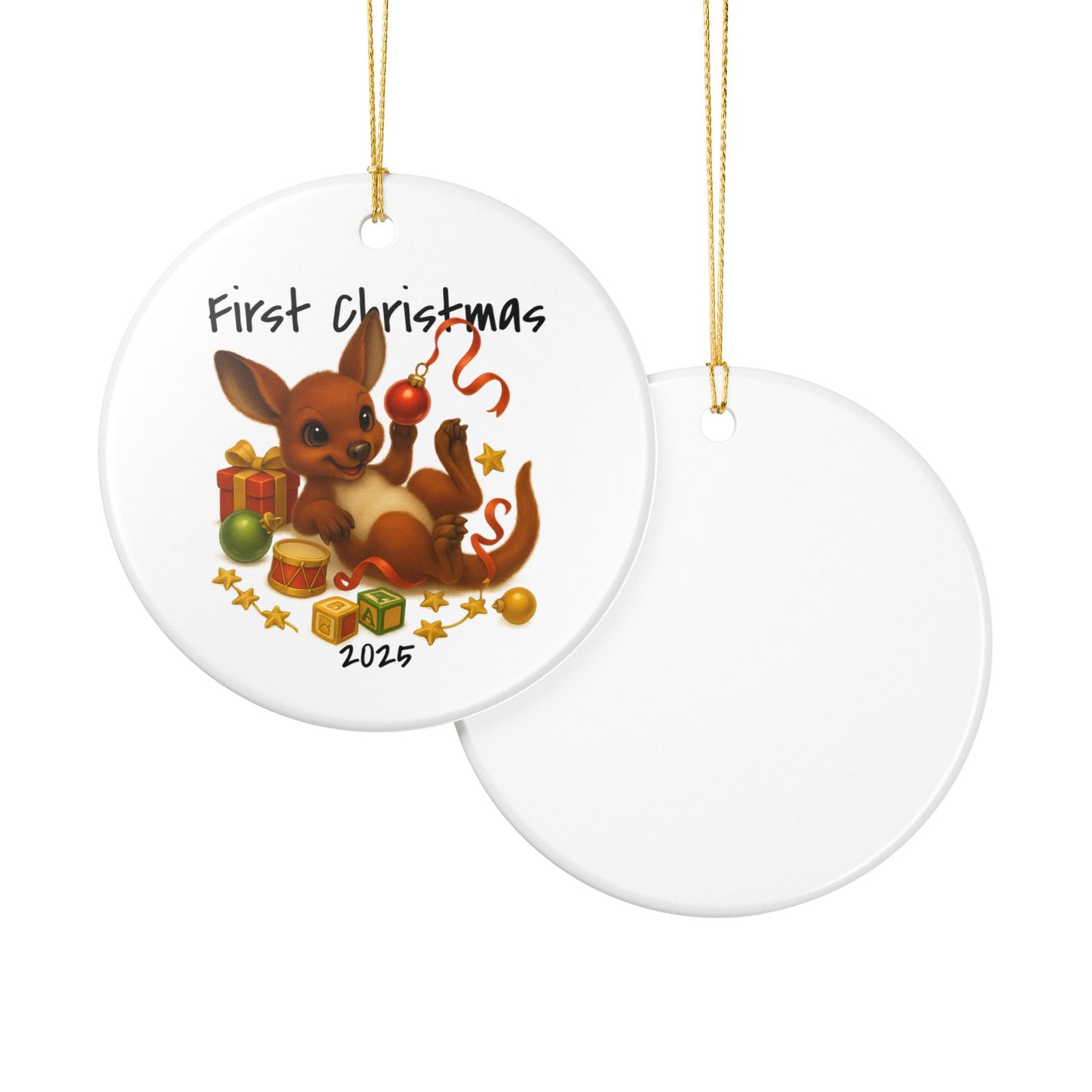 First Christmas Kangaroo 2 - Australian Animal Christmas Ornament – 2025 Festive Keepsake