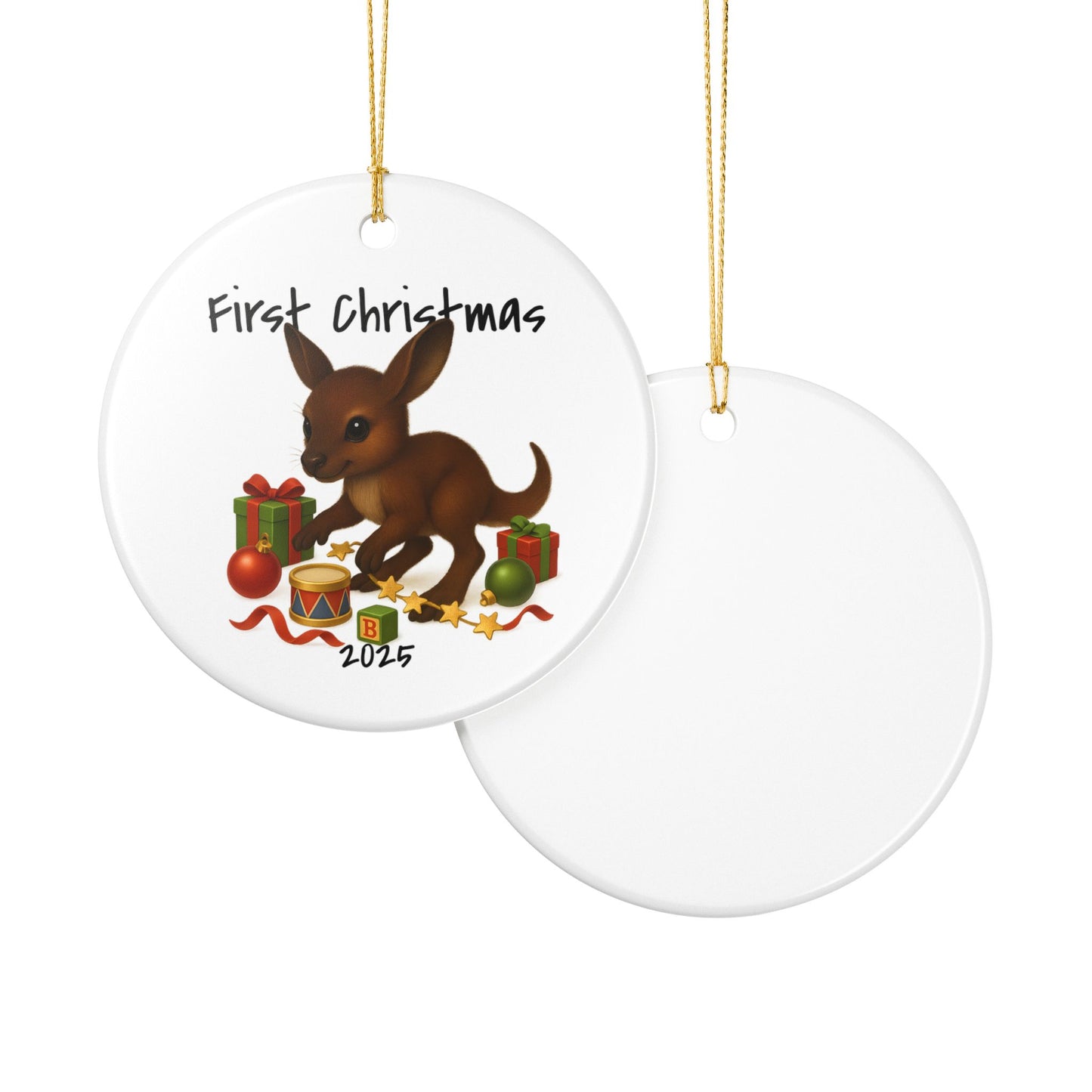 First Christmas Kangaroo 4 - Australian Animal Christmas Ornament – 2025 Festive Keepsake