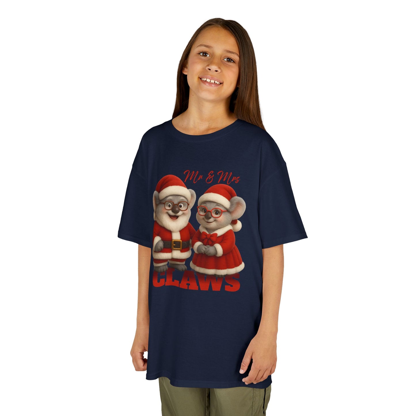 Mr and Mrs Claws – Kids T-Shirt | Koala Santa and Mrs Claws Design | Gumleaf Gang Festive Friends