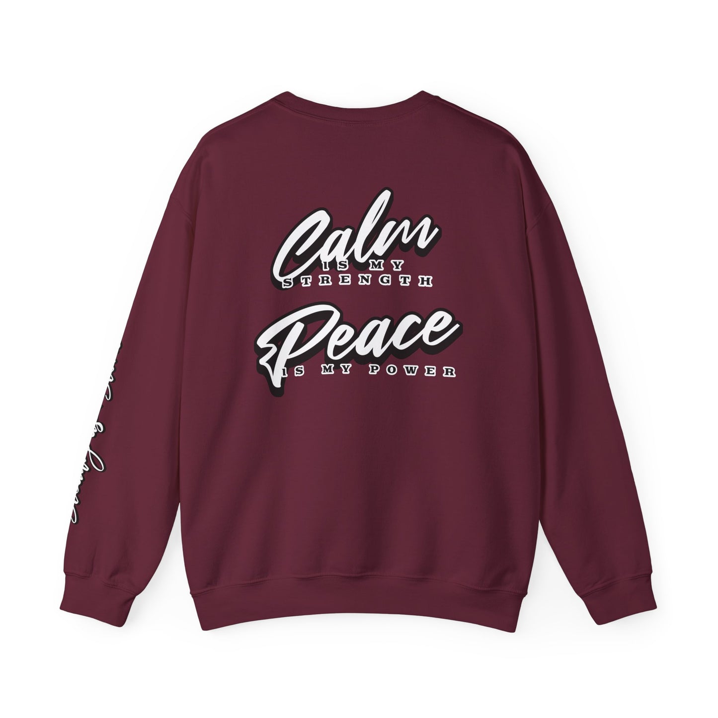 Steady as Stone – Root Chakra Affirmation Adult Sweatshirt | Calm Is My Strength, Peace Is My Power | Waratah and Wood Global Collection