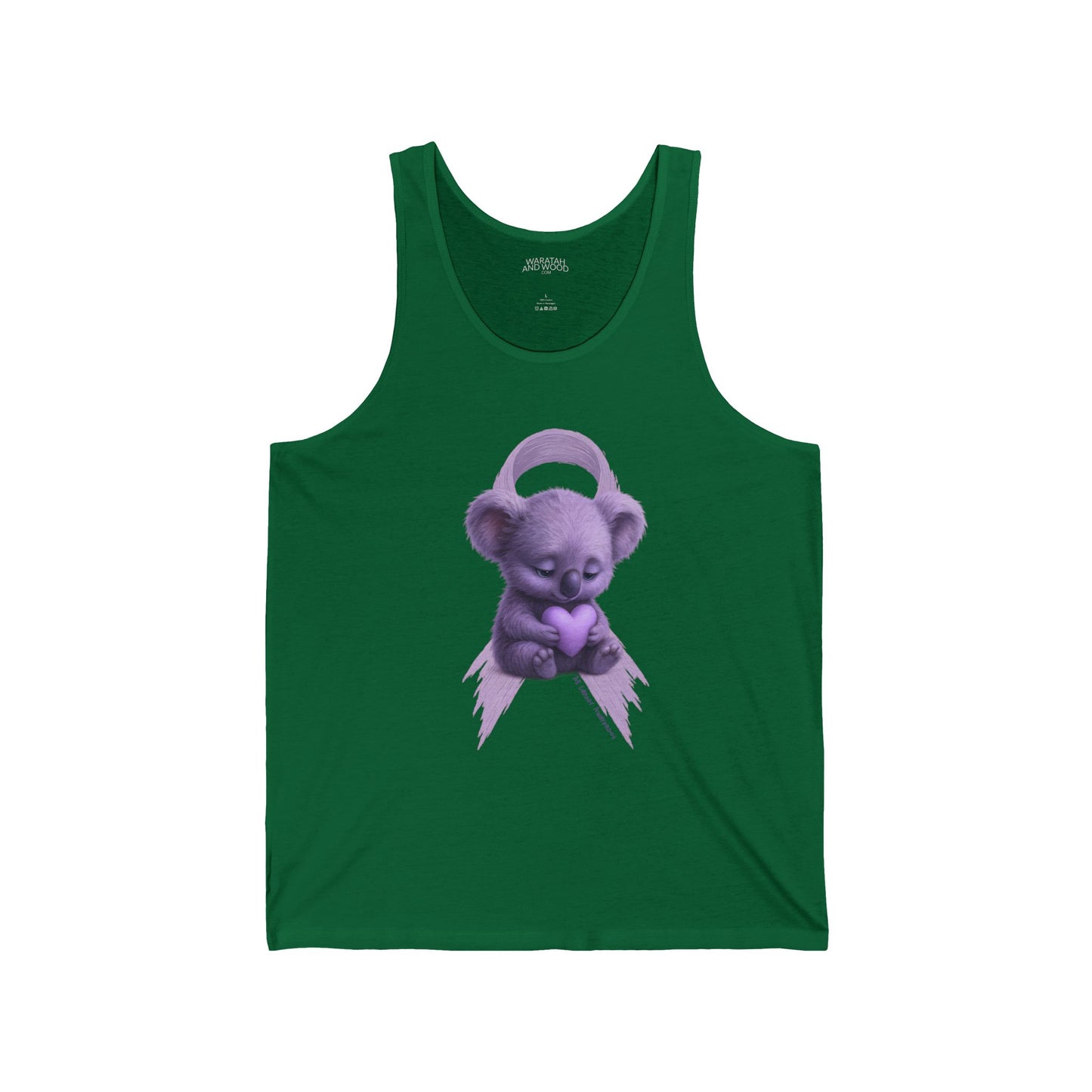 All Cancer Awareness Koala – Lavender Heart  - Adult Tank Top | Waratah and Wood Comfort and Courage Collection
