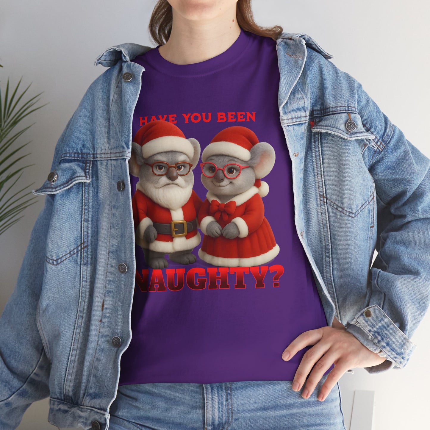 Have You Been Naughty – Adult T-Shirt | Mr and Mrs Claws Design | Gumleaf Gang Festive Friends