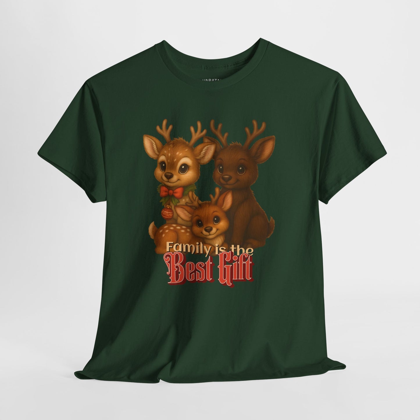 Family is the Best Gift – Adult T-Shirt | Kangaroo Christmas Design | Gumleaf Gang Festive Friends