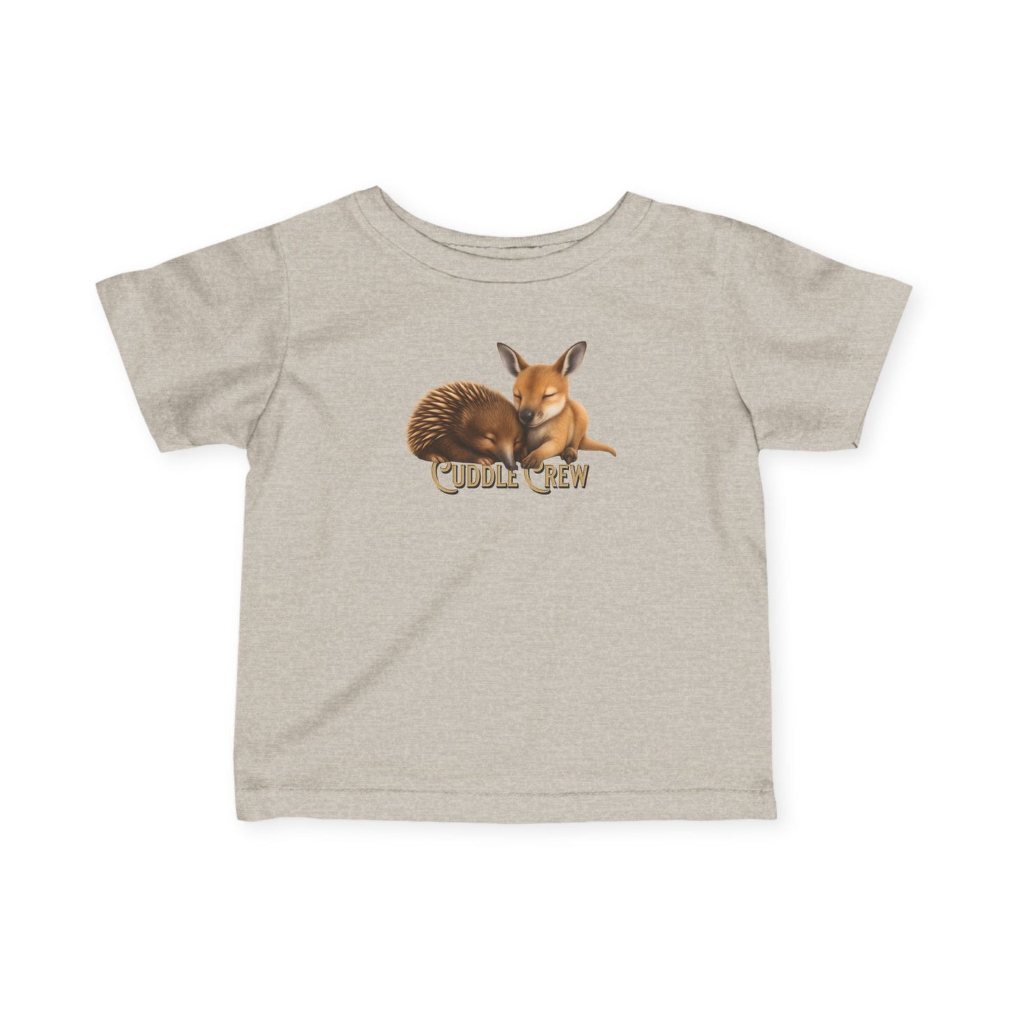 Cuddle Crew - Baby T-Shirt | Kangaroo and Echidna Australian Wildlife Design | Gumleaf Gang Bushland Bonds