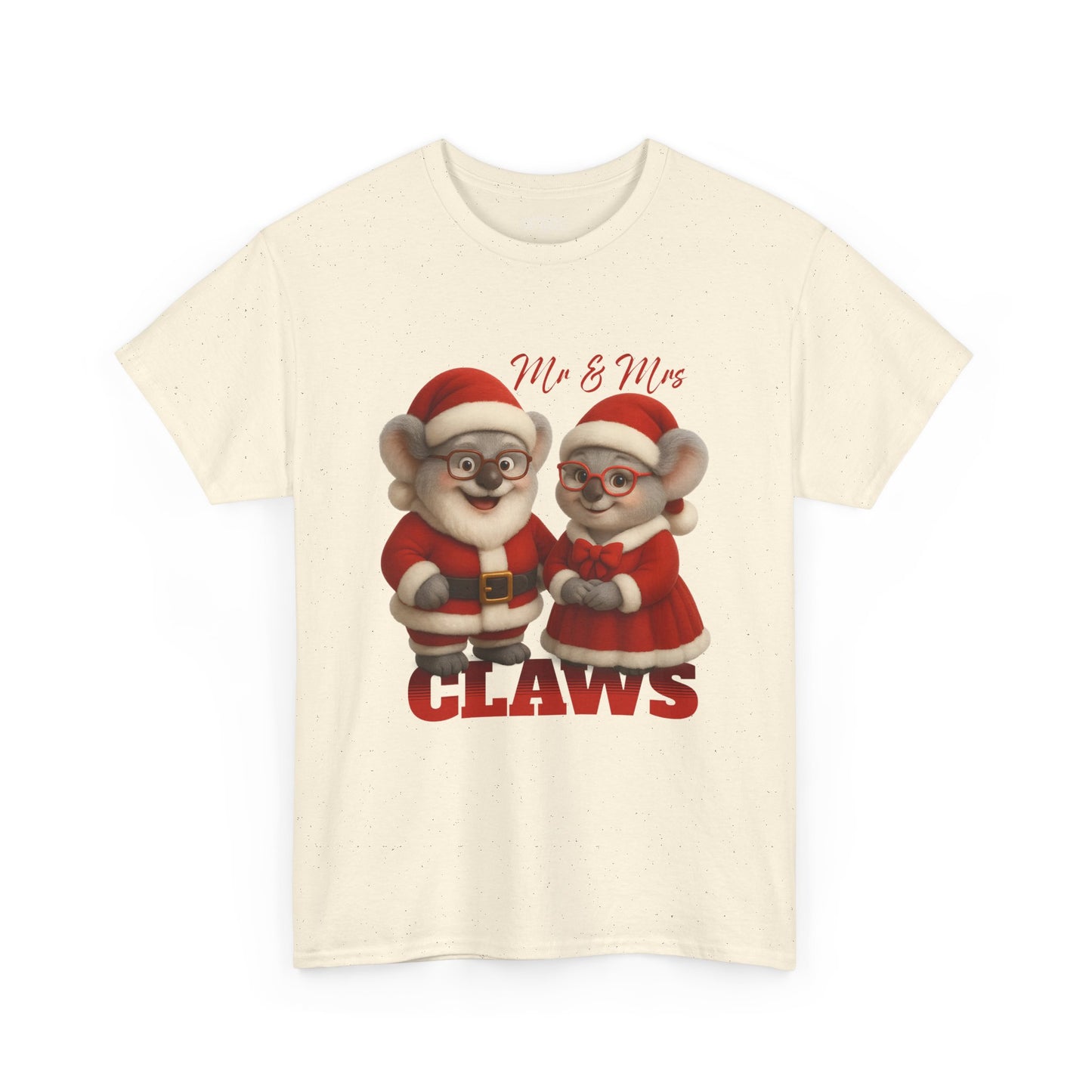 Mr and Mrs Claws – Adult T-Shirt | Koala Santa and Mrs Claws Design | Gumleaf Gang Festive Friends