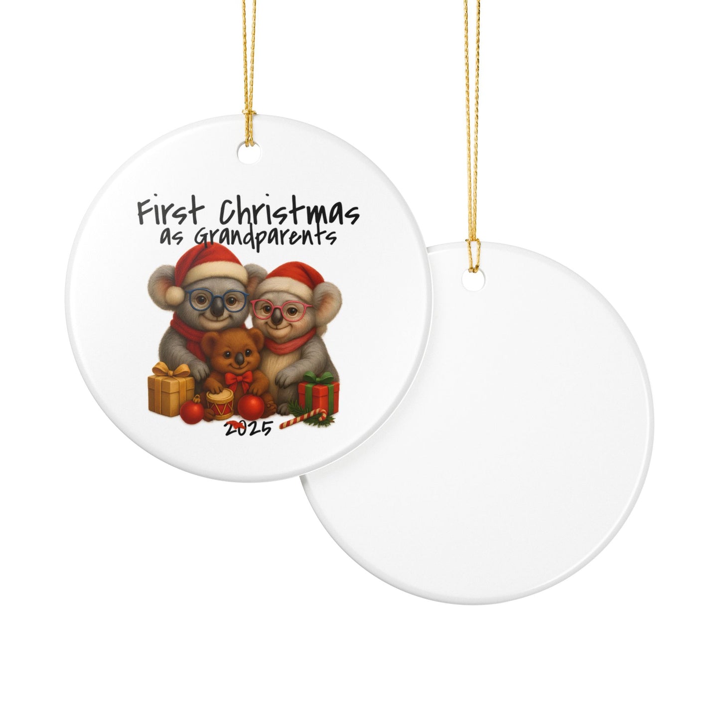 First Christmas as Grandparents Koala Ornament - Australian Animal Christmas Ornament – 2025 Festive Keepsake