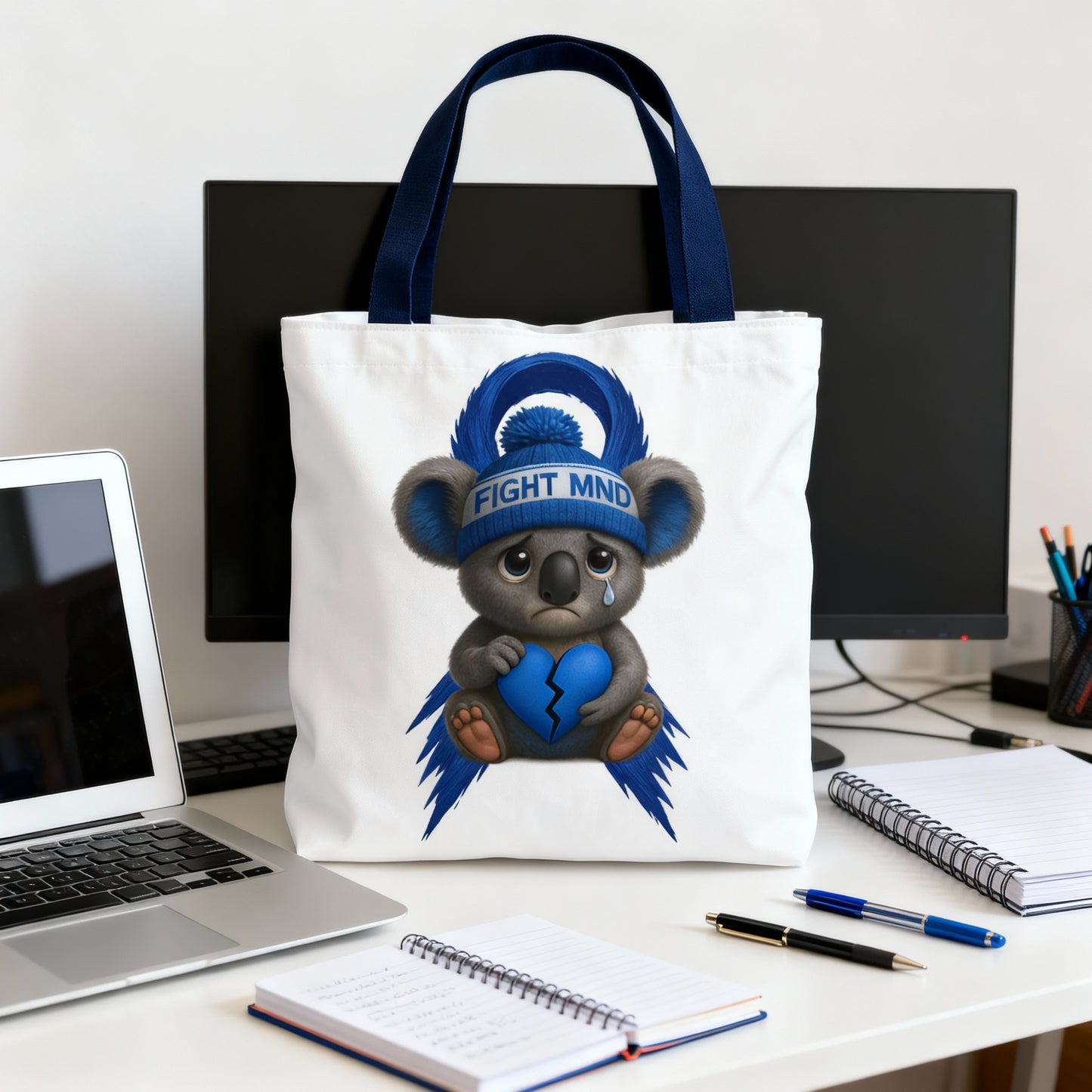 MND Awareness Koala – Tote Bag | Support Motor Neurone Disease Research | Waratah and Wood Comfort and Courage Collection