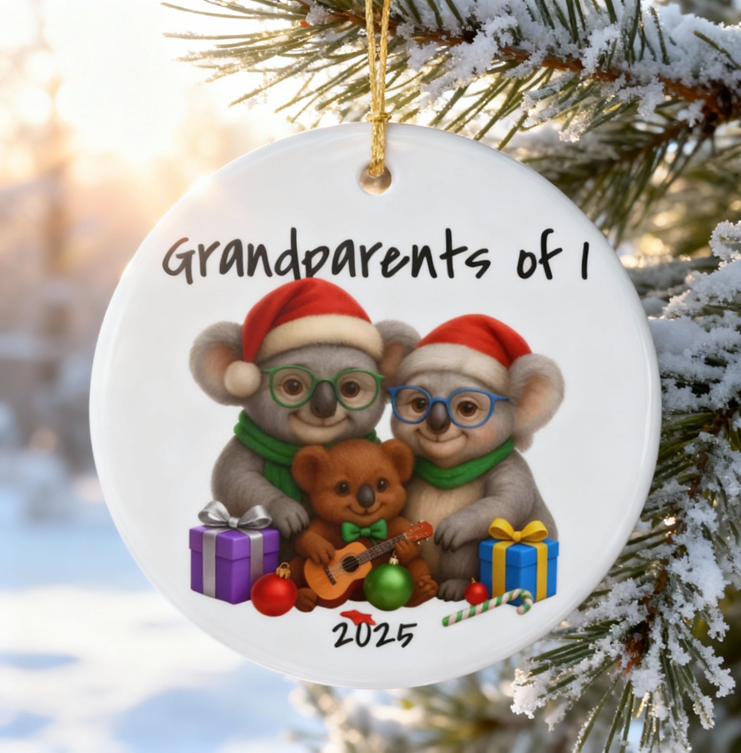 Grandparents of 1 Koala Ornament - Australian Animal Christmas Ornament – 2025 Festive Keepsake