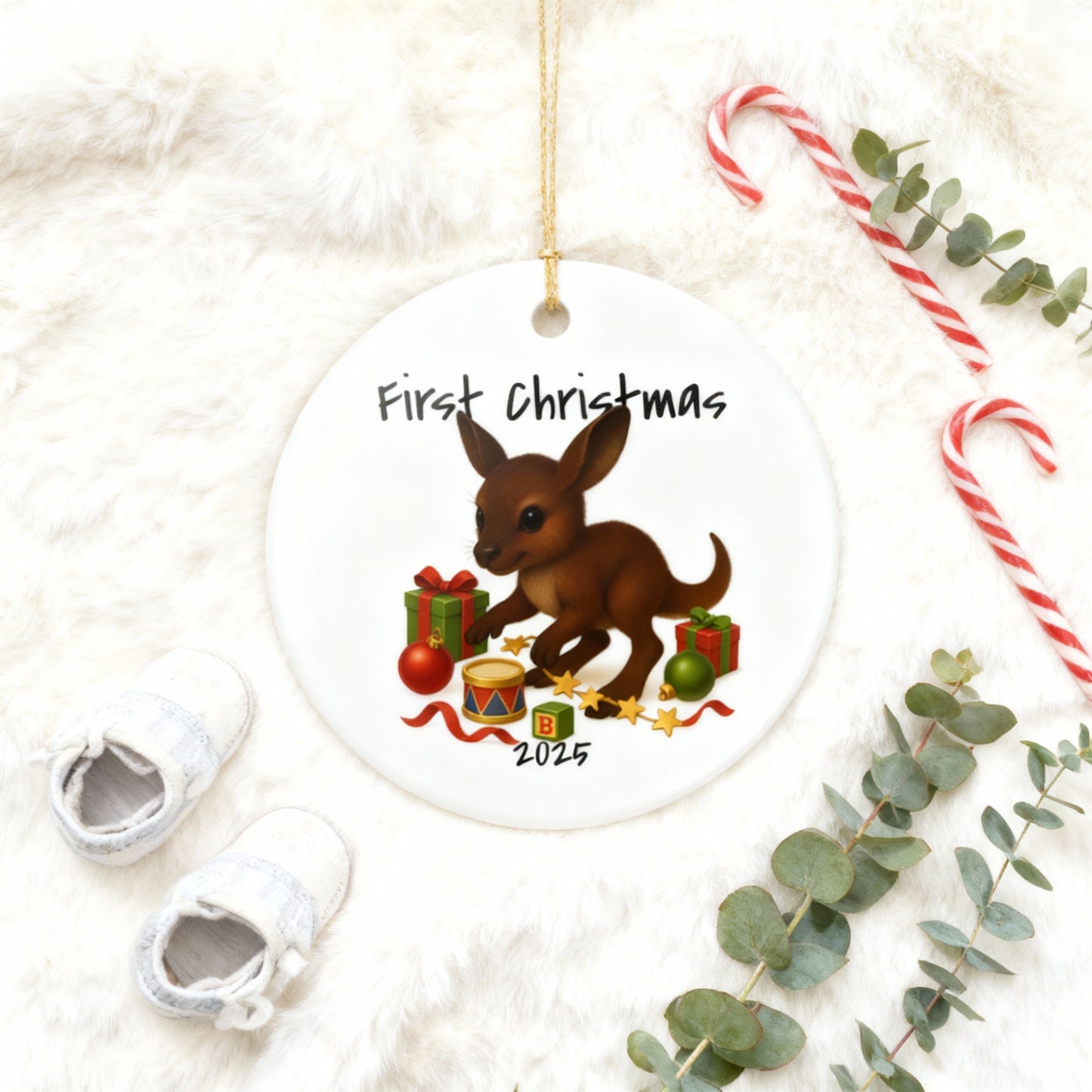 First Christmas Kangaroo 4 - Australian Animal Christmas Ornament – 2025 Festive Keepsake