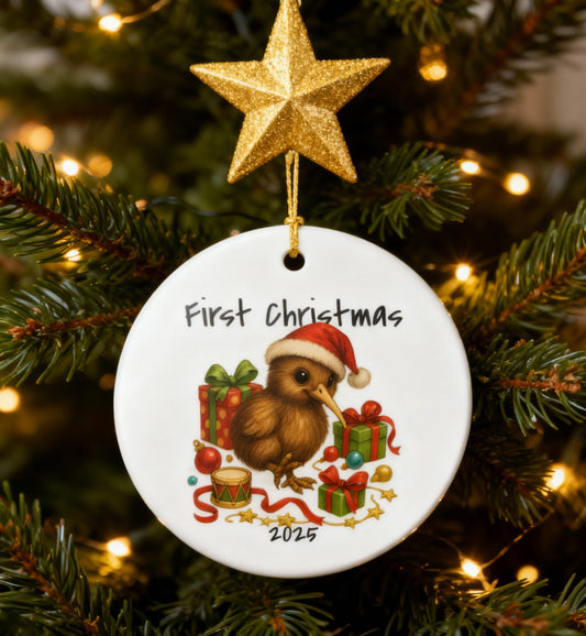 First Christmas Kiwi 3 - New Zealand Animal Christmas Ornament – 2025 Festive Keepsake