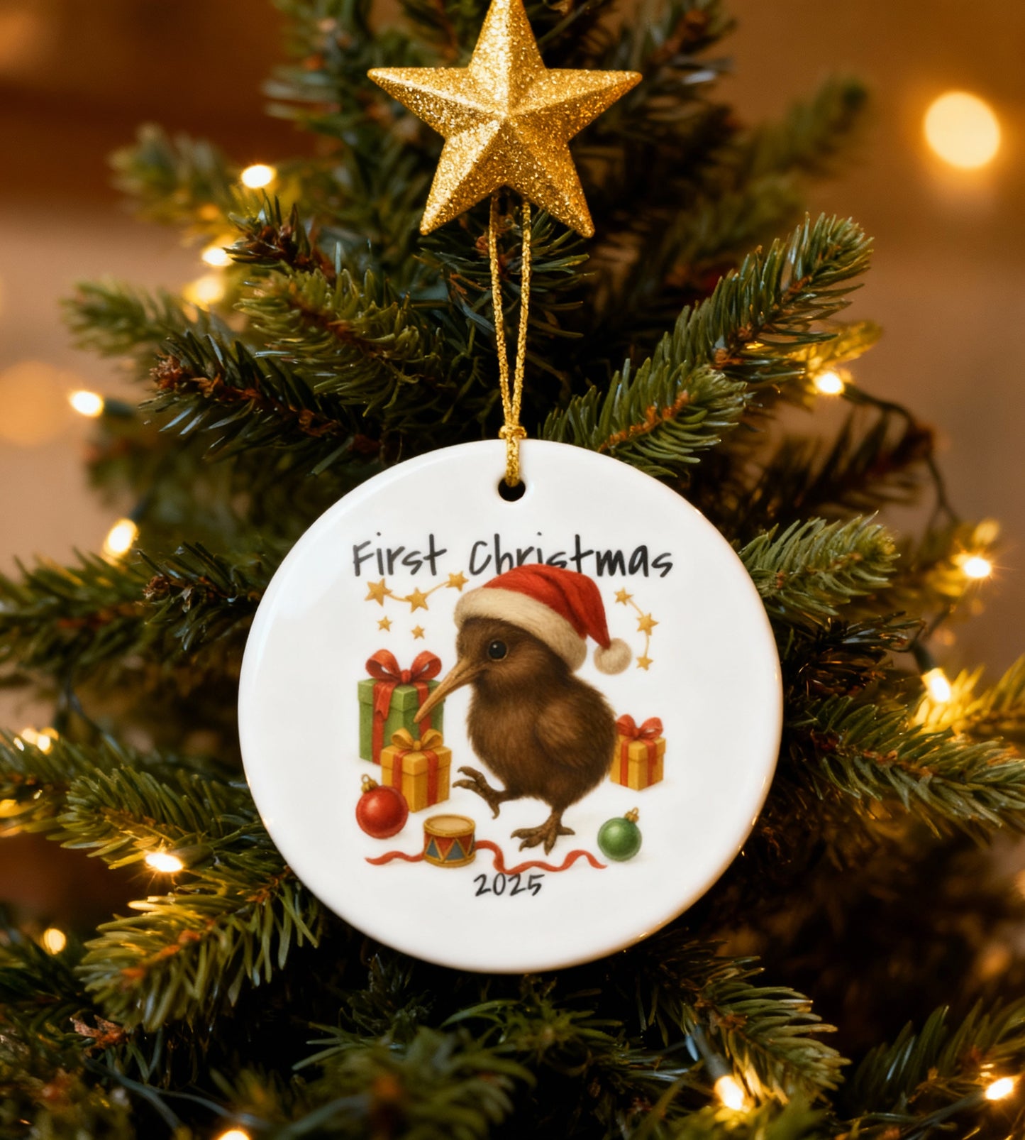 First Christmas Kiwi 4 - New Zealand Animal Christmas Ornament – 2025 Festive Keepsake