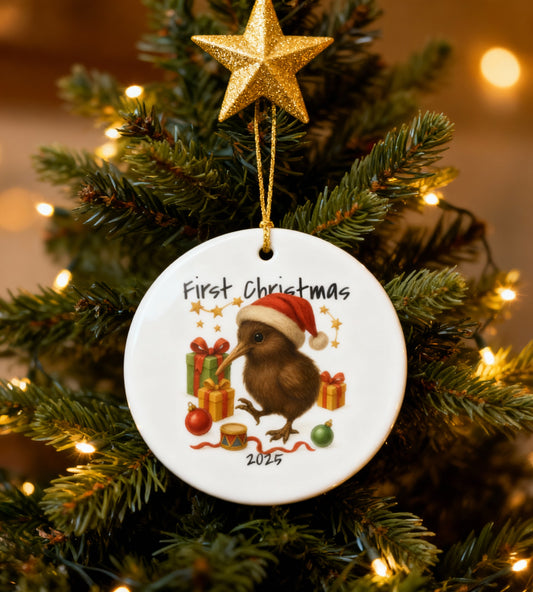 First Christmas Kiwi 4 - New Zealand Animal Christmas Ornament – 2025 Festive Keepsake