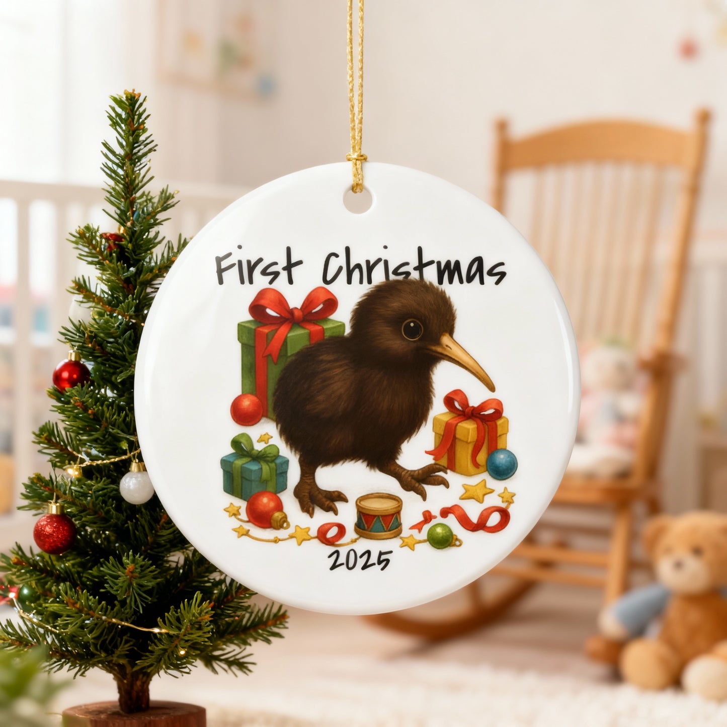 First Christmas Kiwi 1 - New Zealand Animal Christmas Ornament – 2025 Festive Keepsake