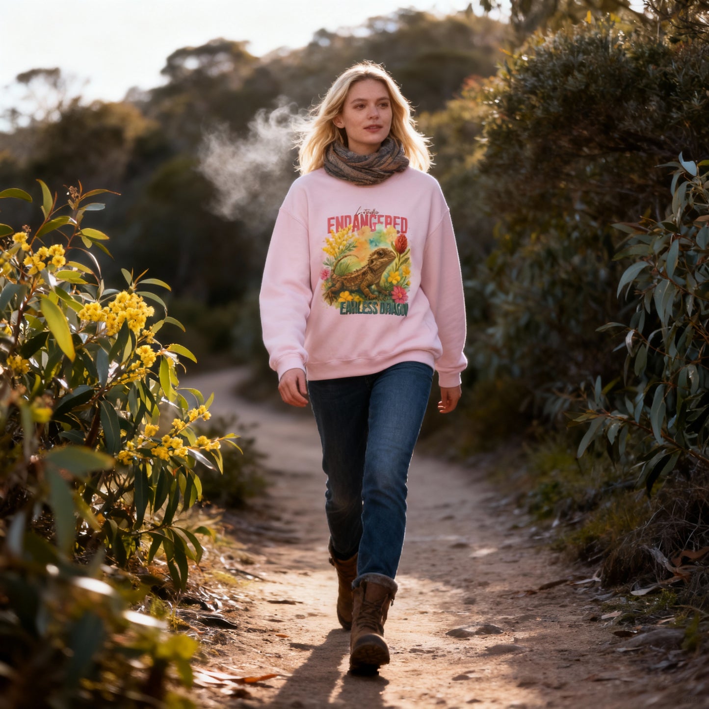 Critically Endangered Canberra Grassland Earless Dragon - Adult Sweatshirt – Australian Wildlife Awareness