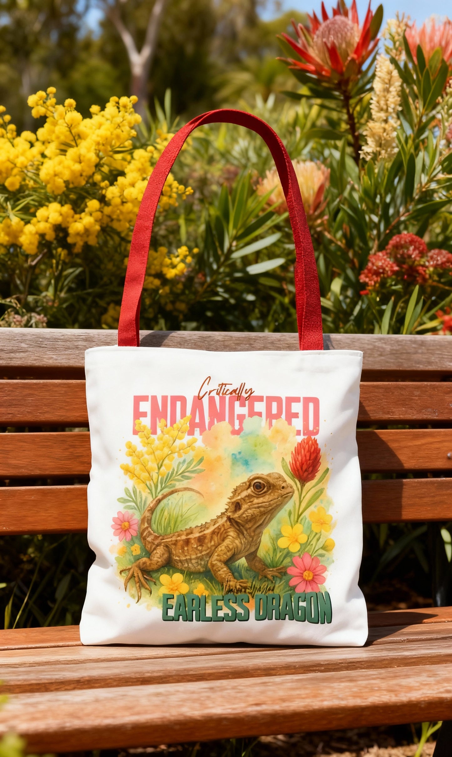 Critically Endangered Canberra Grassland Earless Dragon - Tote Bag – Australian Wildlife Awareness