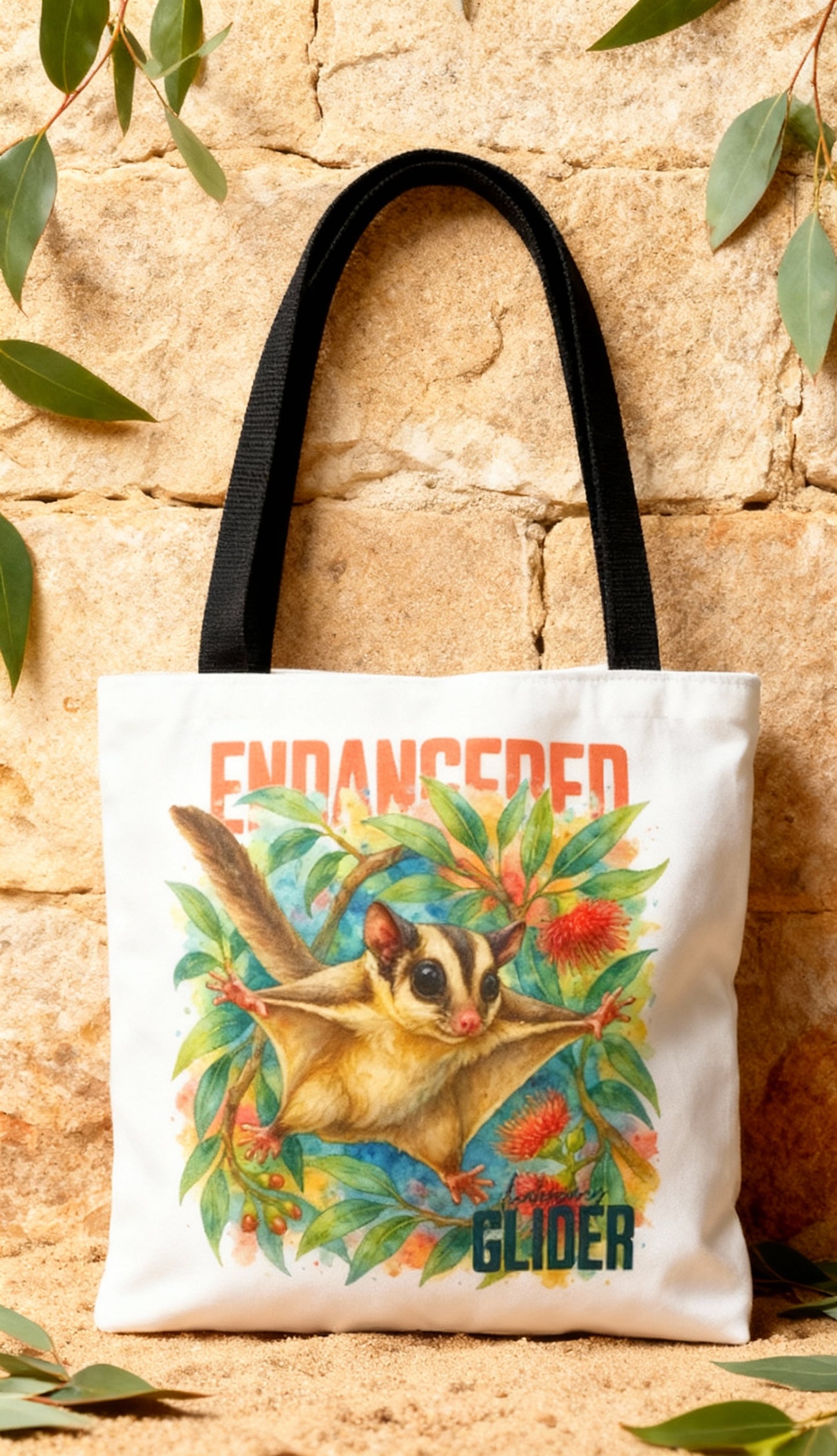 Endangered Mahogany Glider – Tote Bag | Australian Wildlife Conservation Design | Waratah and Wood Hearts and Habitats