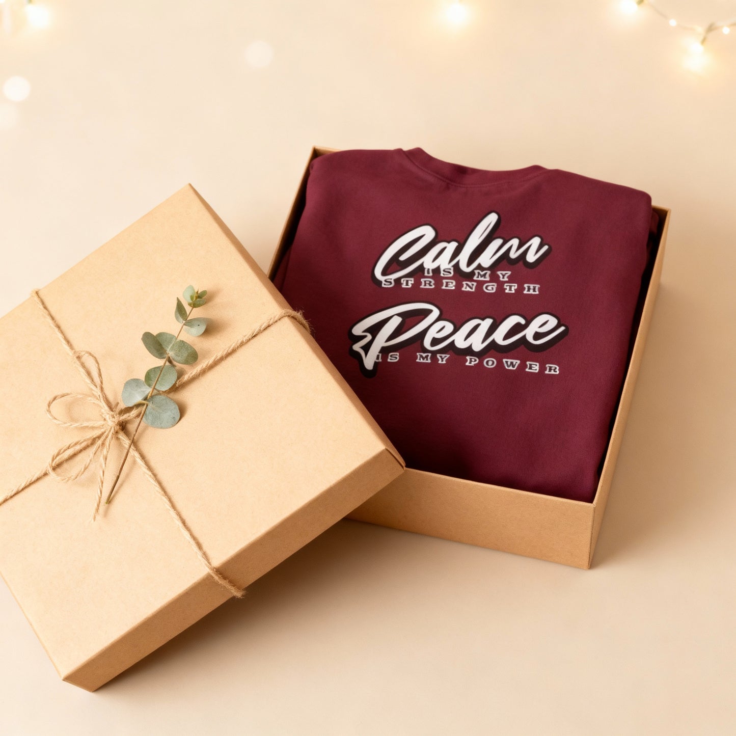 Steady as Stone – Root Chakra Affirmation Adult Sweatshirt | Calm Is My Strength, Peace Is My Power | Waratah and Wood Global Collection