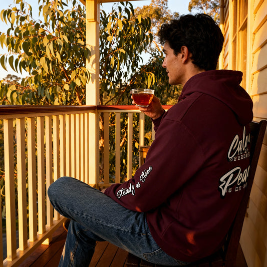 Steady as Stone – Root Chakra Affirmation Adult Hoodie | Calm Is My Strength, Peace Is My Power | Waratah and Wood Global Collection