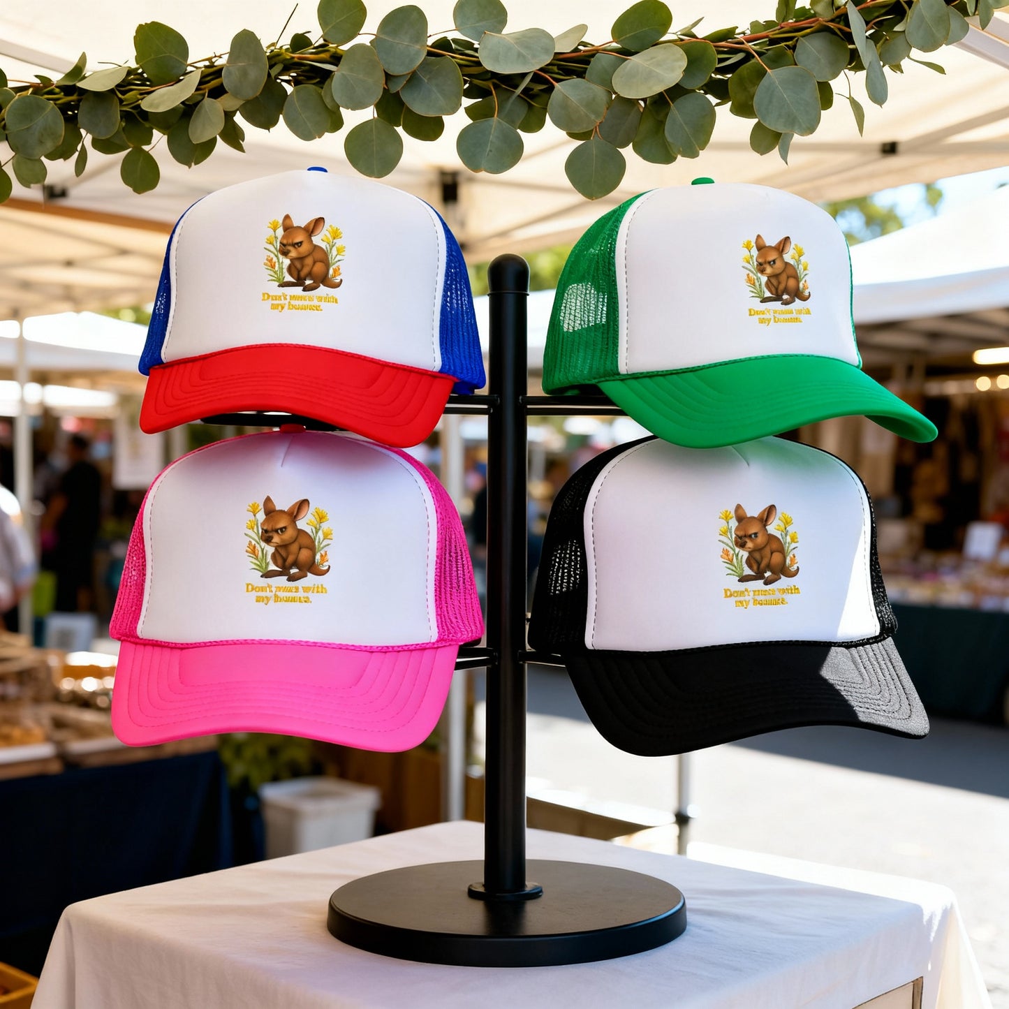 Don’t Mess With My Bounce – Trucker Cap | Kangaroo Joey Design | Gumleaf Gang Mischief Makers