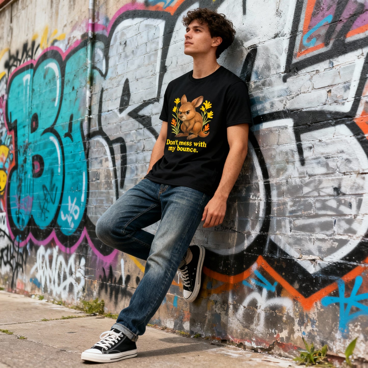 Don’t Mess With My Bounce – Adult T-Shirt | Kangaroo Joey Design | Gumleaf Gang Mischief Makers