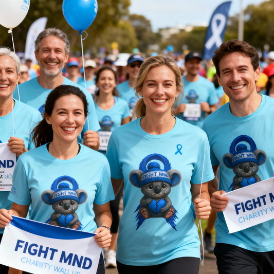 MND Awareness Koala – Adult T-Shirt | Support Motor Neurone Disease Research | Waratah and Wood Comfort and Courage Collection