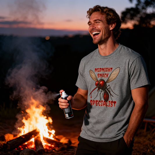 Midnight Snack Specialist – Adult T-Shirt | Funny Aussie Mozzie Vampire Design | Waratah and Wood Pride and Play Collection