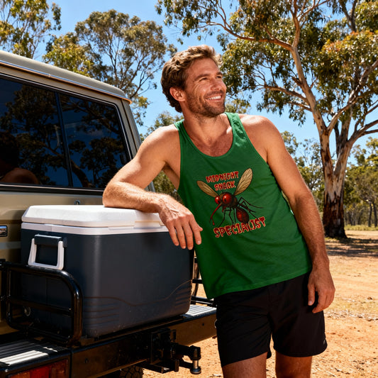 Midnight Snack Specialist – Aussie Summer Tank | Funny Mozzie Vampire Singlet | Waratah and Wood Pride and Play Collection