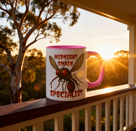 Midnight Snack Specialist – Funny Aussie Mozzie Vampire Mug | Waratah and Wood Pride and Play Collection