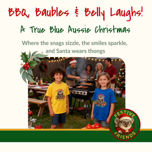 Christmas Down Under – Kids T-Shirt | Upside Down Koala Christmas Design | Gumleaf Gang Festive Friends