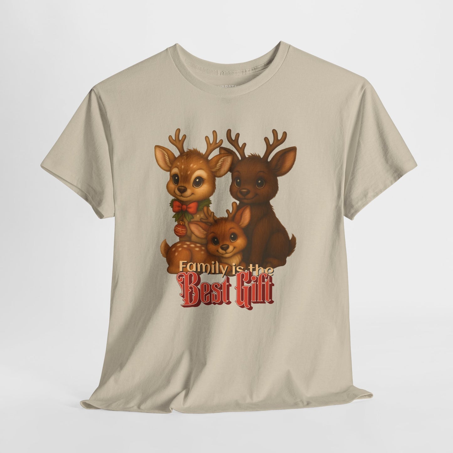 Family is the Best Gift – Adult T-Shirt | Kangaroo Christmas Design | Gumleaf Gang Festive Friends