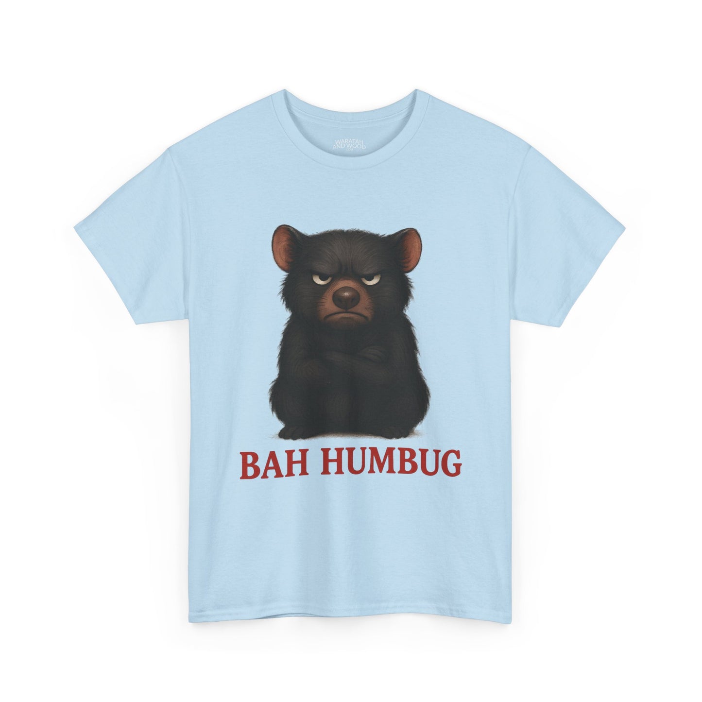 Bah Humbug Christmas – Adult T-Shirt | Tasmanian Devil Design | Gumleaf Gang Festive Friends