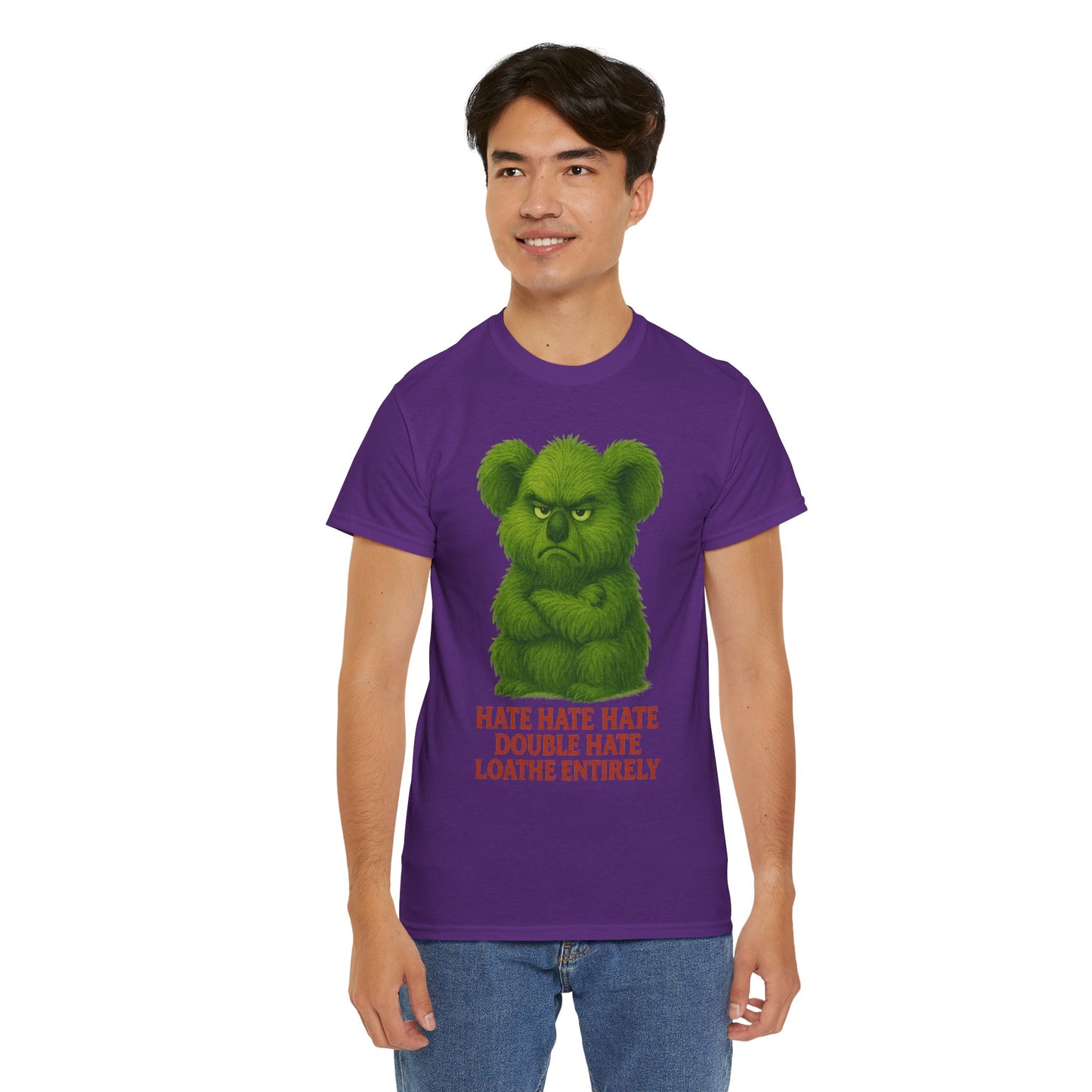 Grumpy Green Koala Christmas – Adult T-Shirt | Native Wildlife Design | Gumleaf Gang Festive Friends