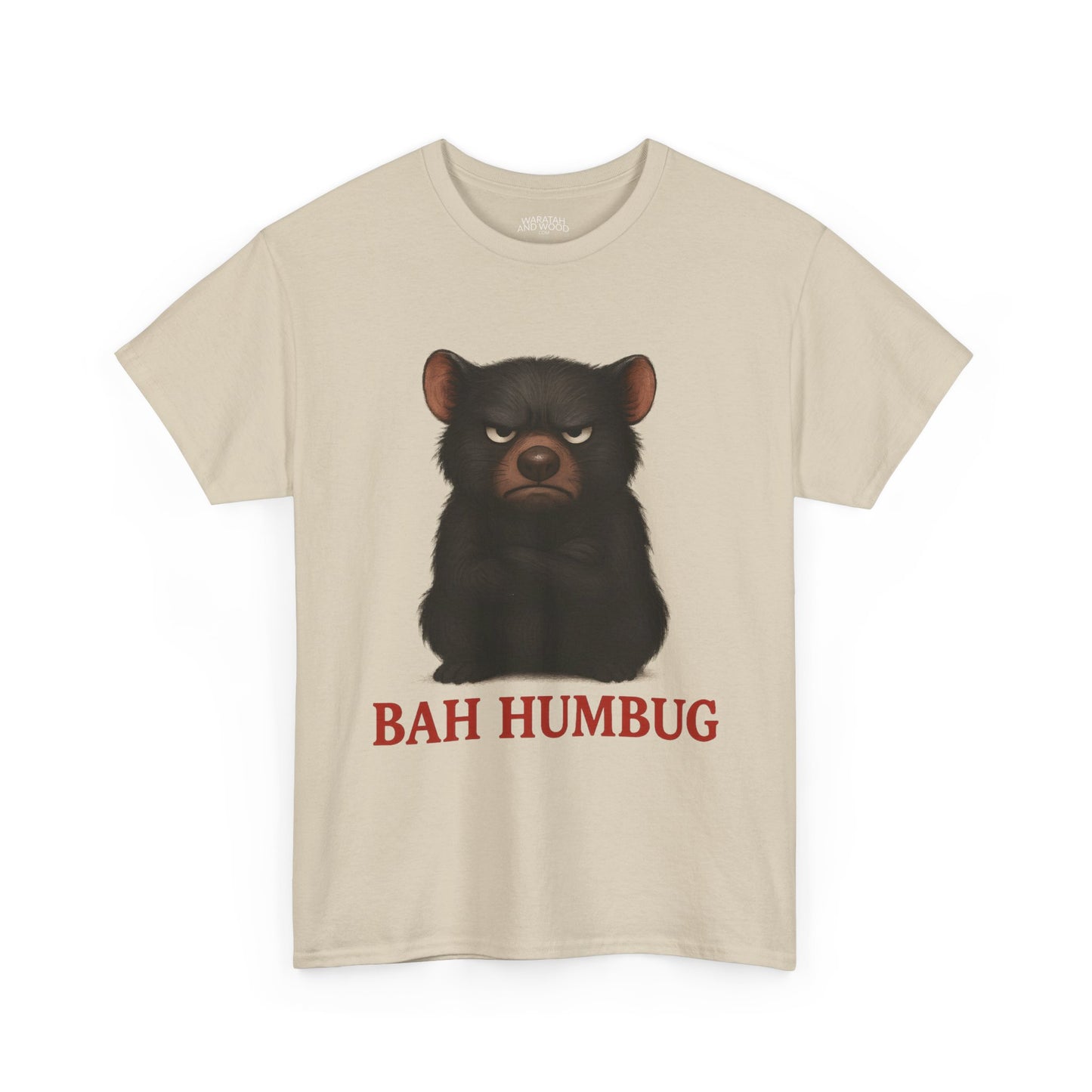 Bah Humbug Christmas – Adult T-Shirt | Tasmanian Devil Design | Gumleaf Gang Festive Friends