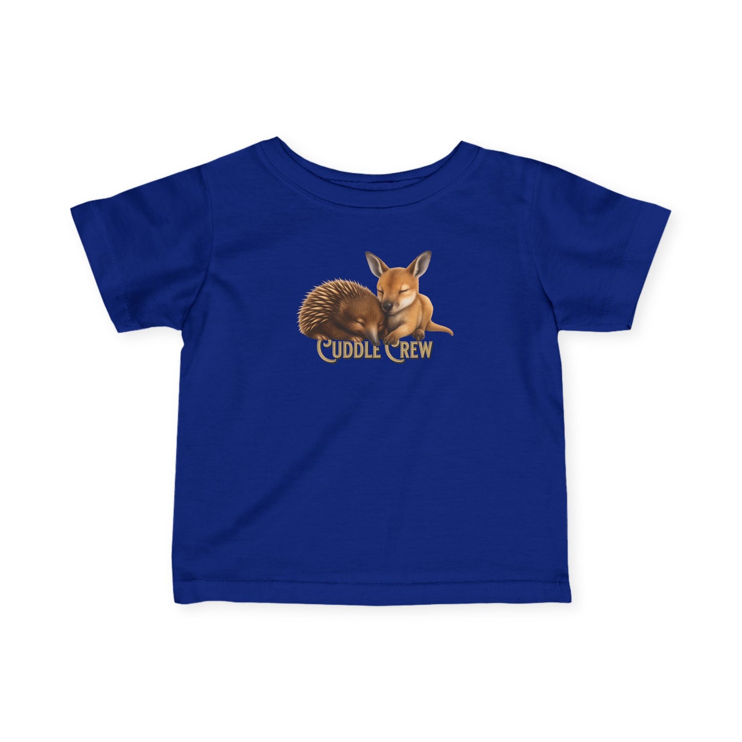 Cuddle Crew - Baby T-Shirt | Kangaroo and Echidna Australian Wildlife Design | Gumleaf Gang Bushland Bonds