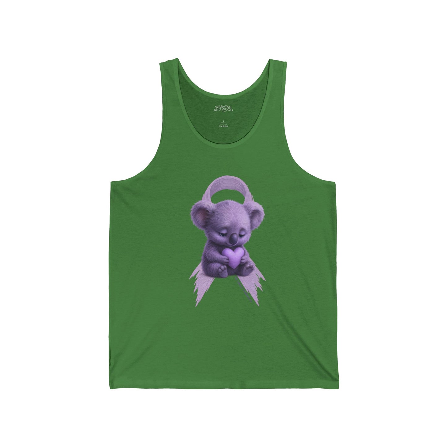 All Cancer Awareness Koala – Lavender Heart  - Adult Tank Top | Waratah and Wood Comfort and Courage Collection