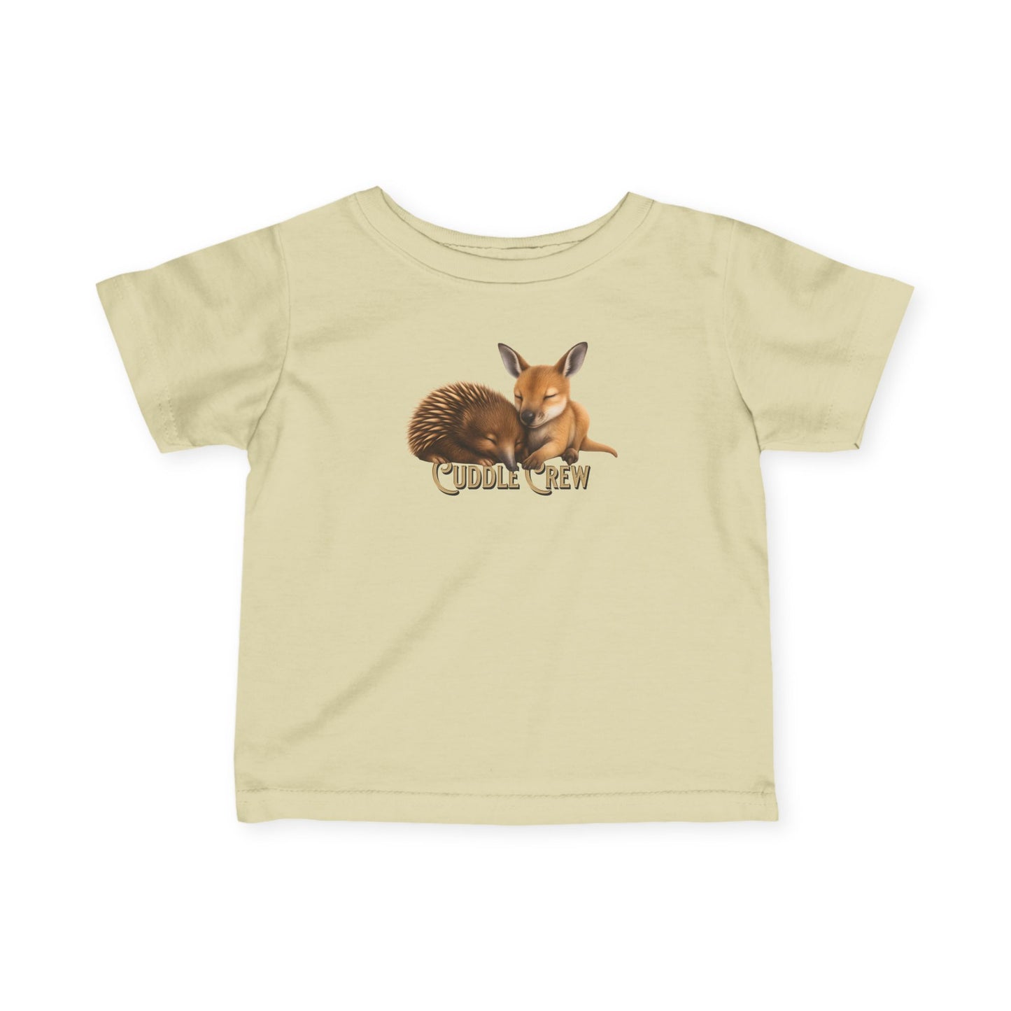 Cuddle Crew - Baby T-Shirt | Kangaroo and Echidna Australian Wildlife Design | Gumleaf Gang Bushland Bonds