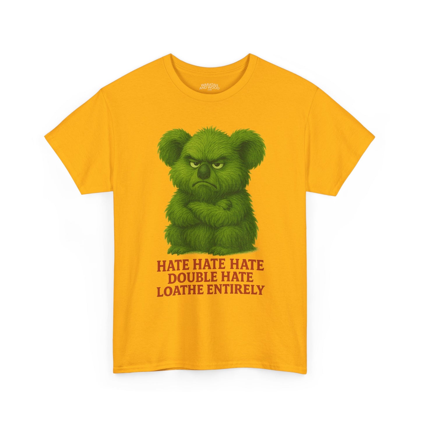 Grumpy Green Koala Christmas – Adult T-Shirt | Native Wildlife Design | Gumleaf Gang Festive Friends