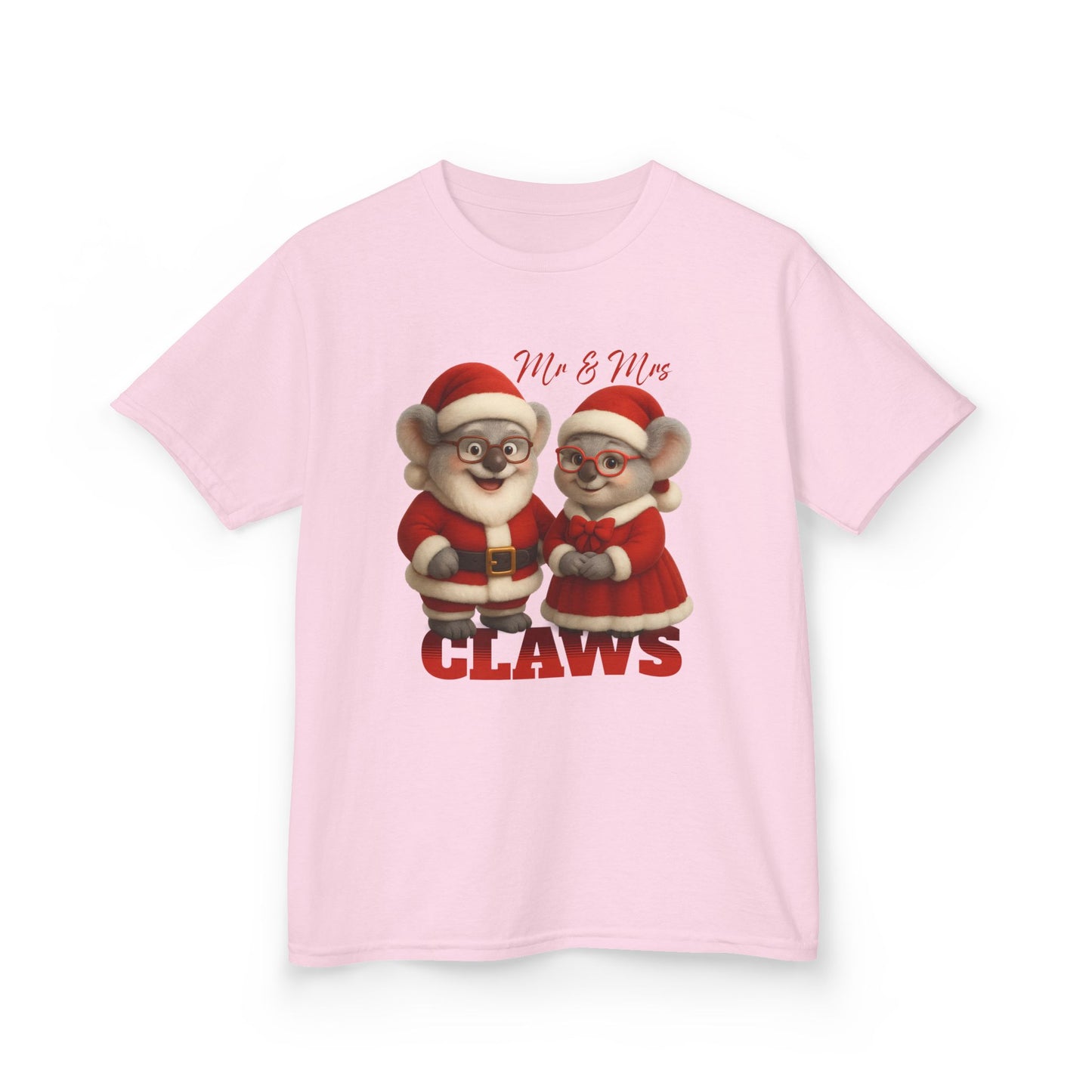 Mr and Mrs Claws – Kids T-Shirt | Koala Santa and Mrs Claws Design | Gumleaf Gang Festive Friends