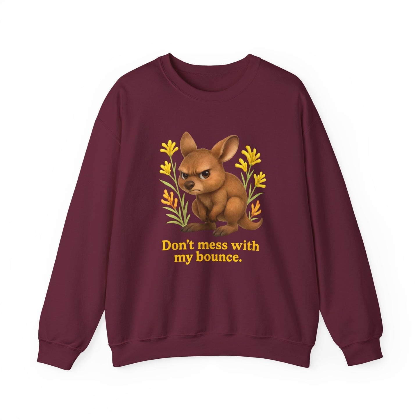 Don’t Mess With My Bounce – Adult Jumper | Kangaroo Joey Design | Gumleaf Gang Mischief Makers
