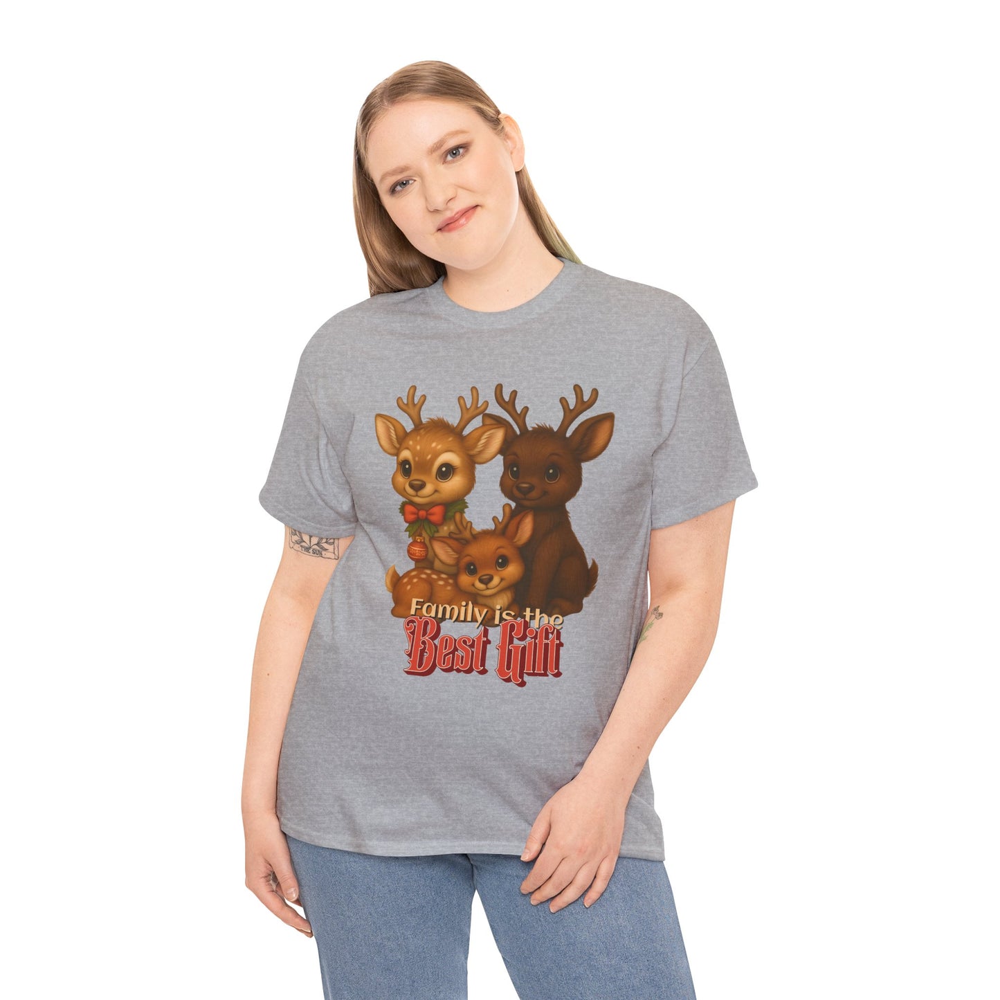 Family is the Best Gift – Adult T-Shirt | Kangaroo Christmas Design | Gumleaf Gang Festive Friends