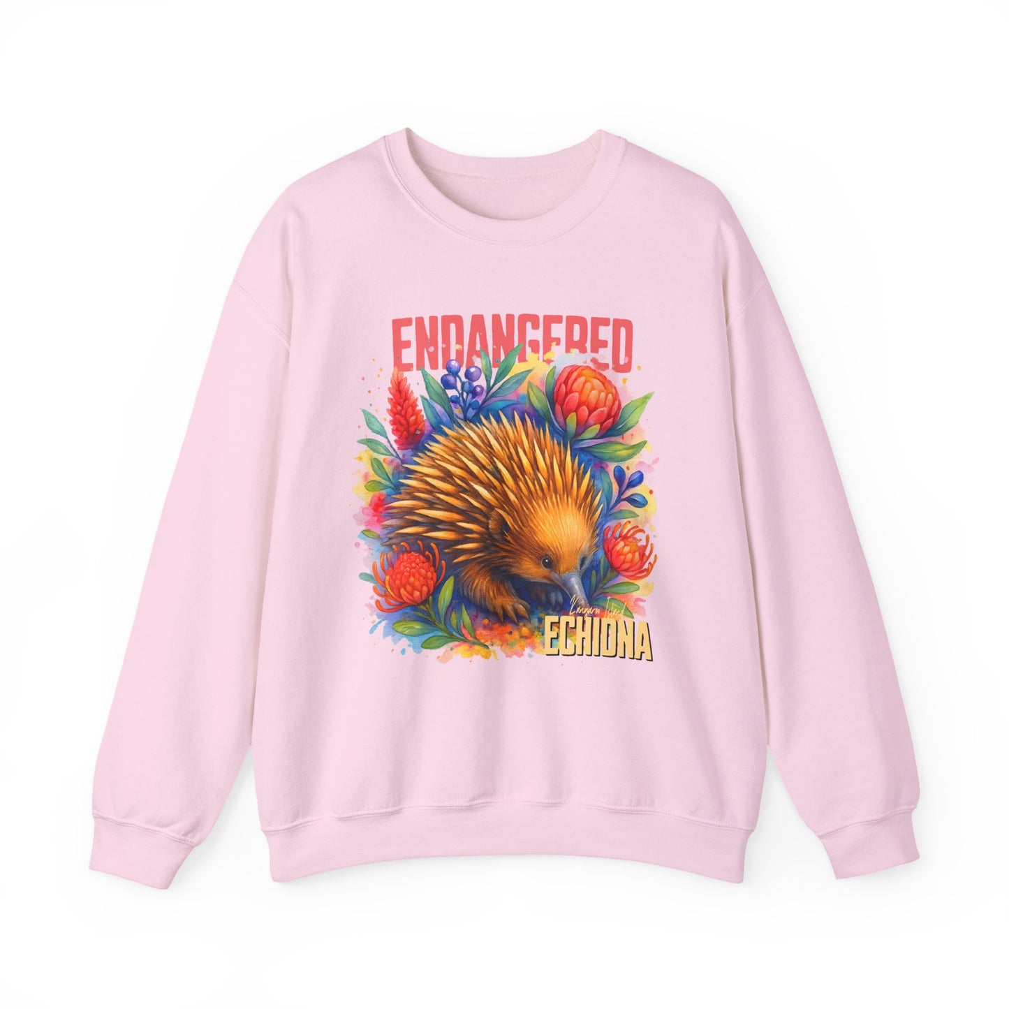 Endangered Kangaroo Island Echidna – Adult Sweatshirt | Australian Wildlife Conservation Design | Waratah and Wood Hearts and Habitats
