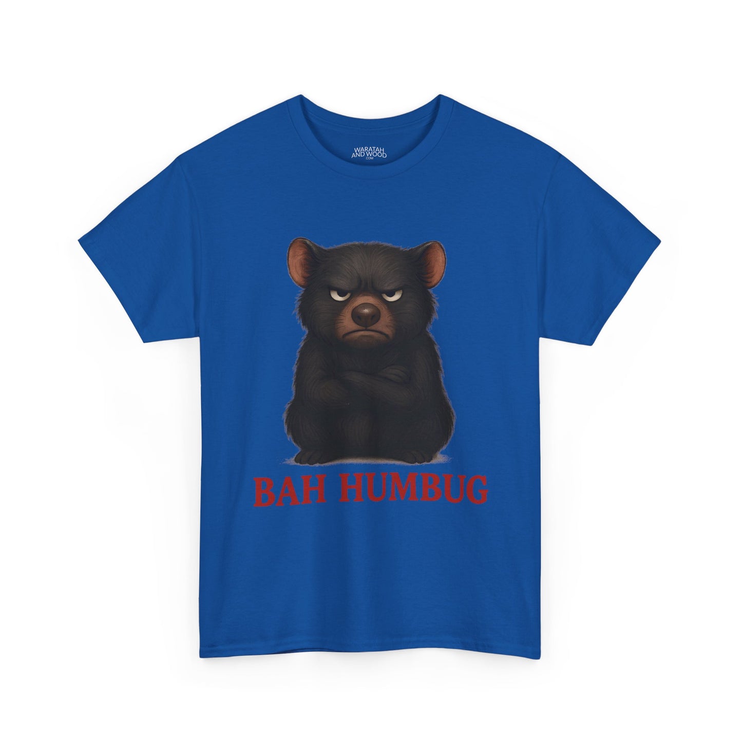 Bah Humbug Christmas – Adult T-Shirt | Tasmanian Devil Design | Gumleaf Gang Festive Friends