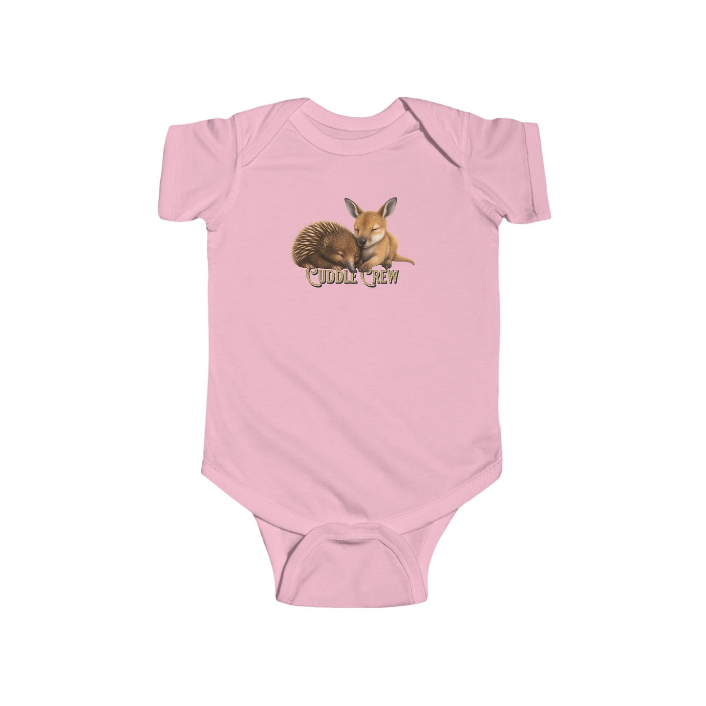 Cuddle Crew - Baby Romper | Kangaroo and Echidna Australian Wildlife Design | Gumleaf Gang Bushland Bonds